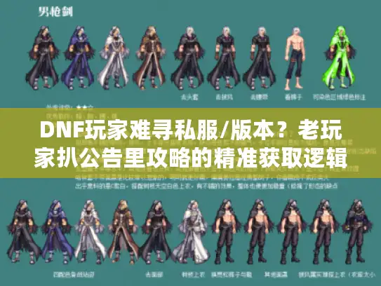 DNF玩家难寻私服/版本？老玩家扒公告里攻略的精准获取逻辑