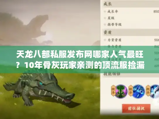 天龙八部私服发布网哪家人气最旺？10年骨灰玩家亲测的顶流服捡漏清单