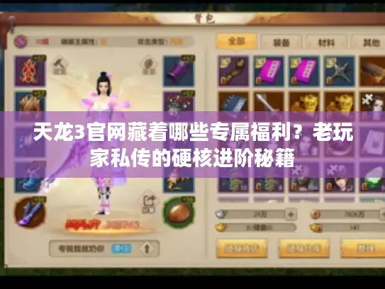 天龙3官网藏着哪些专属福利？老玩家私传的硬核进阶秘籍