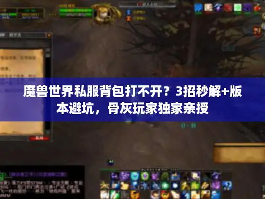 魔兽世界私服背包打不开？3招秒解+版本避坑，骨灰玩家独家亲授