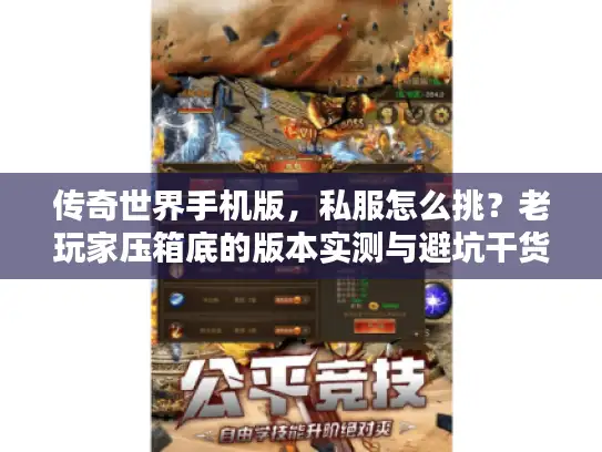 传奇世界手机版，私服怎么挑？老玩家压箱底的版本实测与避坑干货