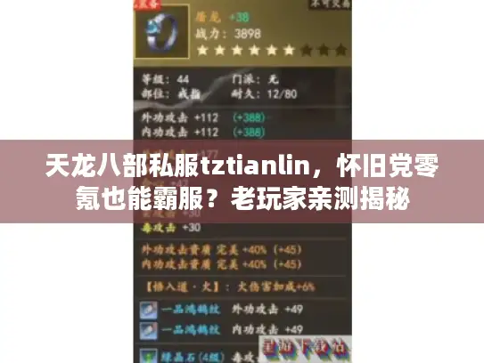 天龙八部私服tztianlin，怀旧党零氪也能霸服？老玩家亲测揭秘