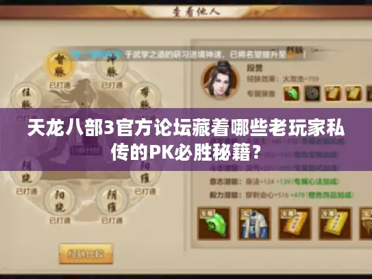 天龙八部3官方论坛藏着哪些老玩家私传的PK必胜秘籍？