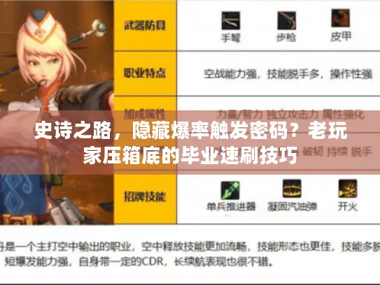 史诗之路，隐藏爆率触发密码？老玩家压箱底的毕业速刷技巧