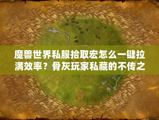 魔兽世界私服拾取宏怎么一键拉满效率？骨灰玩家私藏的不传之秘