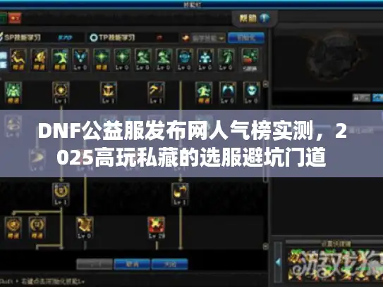 DNF公益服发布网人气榜实测，2025高玩私藏的选服避坑门道