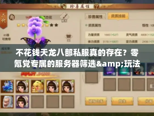 不花钱天龙八部私服真的存在？零氪党专属的服务器筛选&玩法全攻略