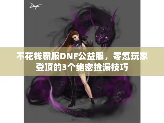 不花钱霸服DNF公益服，零氪玩家登顶的3个绝密捡漏技巧
