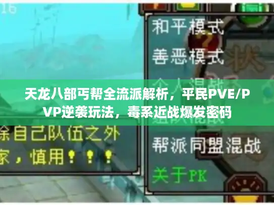 天龙八部丐帮全流派解析，平民PVE/PVP逆袭玩法，毒系近战爆发密码