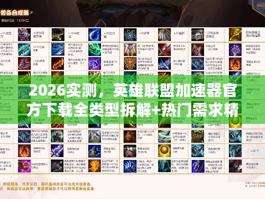 2026实测，英雄联盟加速器官方下载全类型拆解+热门需求精准匹配避坑手册