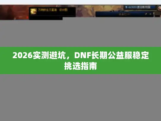 2026实测避坑，DNF长期公益服稳定挑选指南