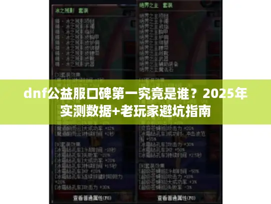 dnf公益服口碑第一究竟是谁？2025年实测数据+老玩家避坑指南