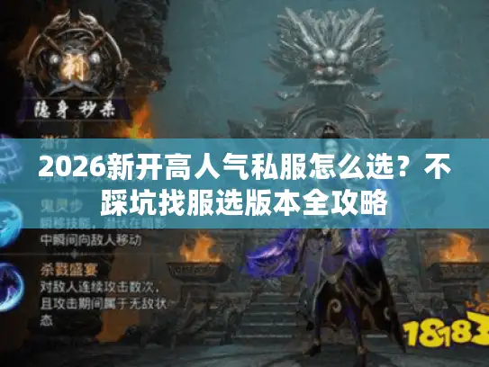 2026新开高人气私服怎么选？不踩坑找服选版本全攻略